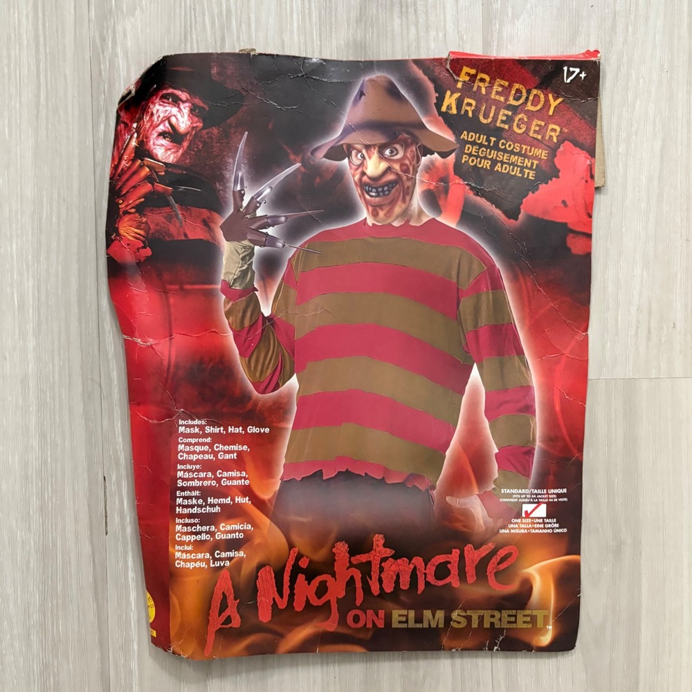 Freddy Krueger Adult Costume Nightmare Elm Street Mask Hat Glove One Size